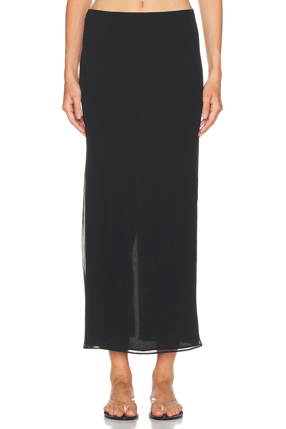 WARDROBE.NYC Layered Column Skirt in Black - Black. XL also in