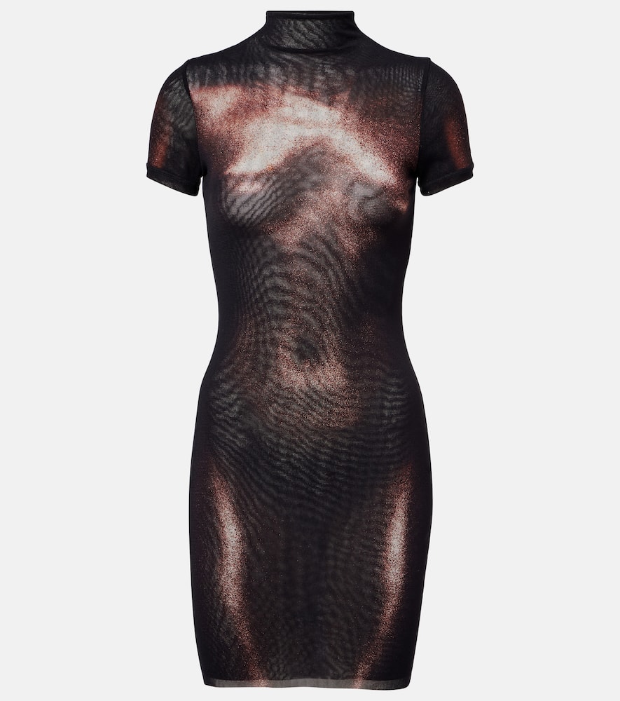 Trompe l'oeil mesh minidress