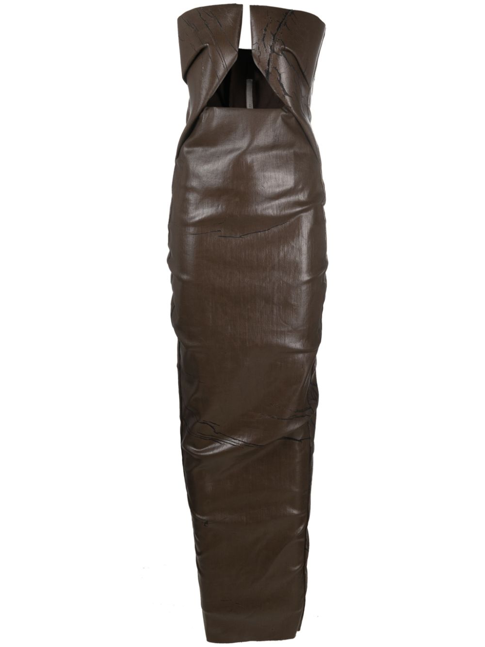 Prong cracked denim gown - Black
