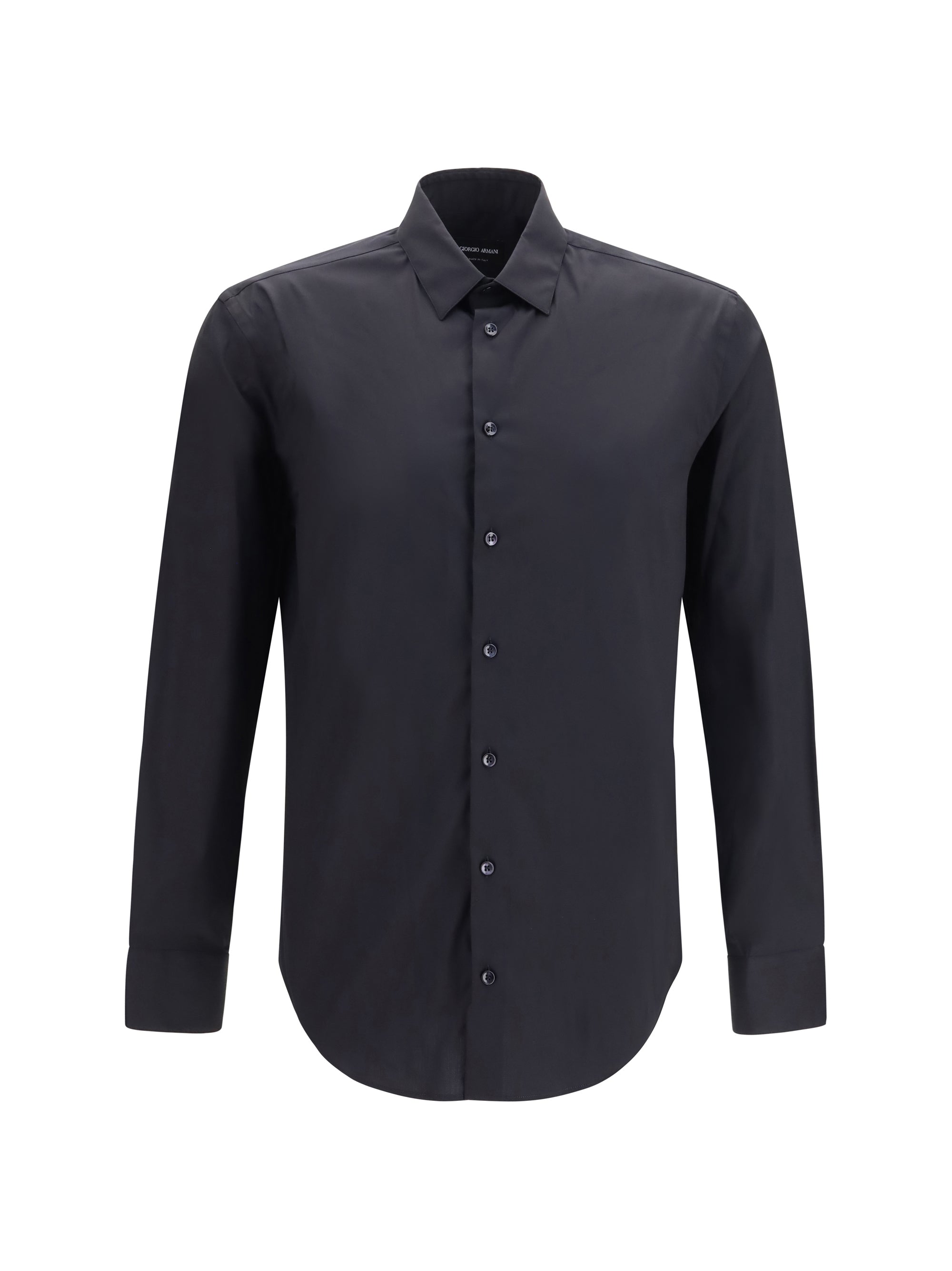 Stretch Cotton Poplin Shirt — Black