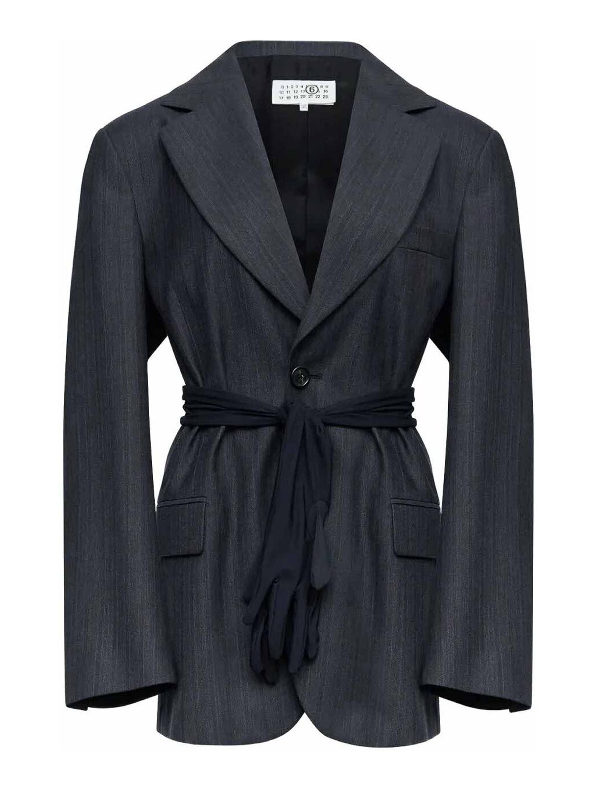 Maison Margiela - wool blend jacket gloves pinstripe vent