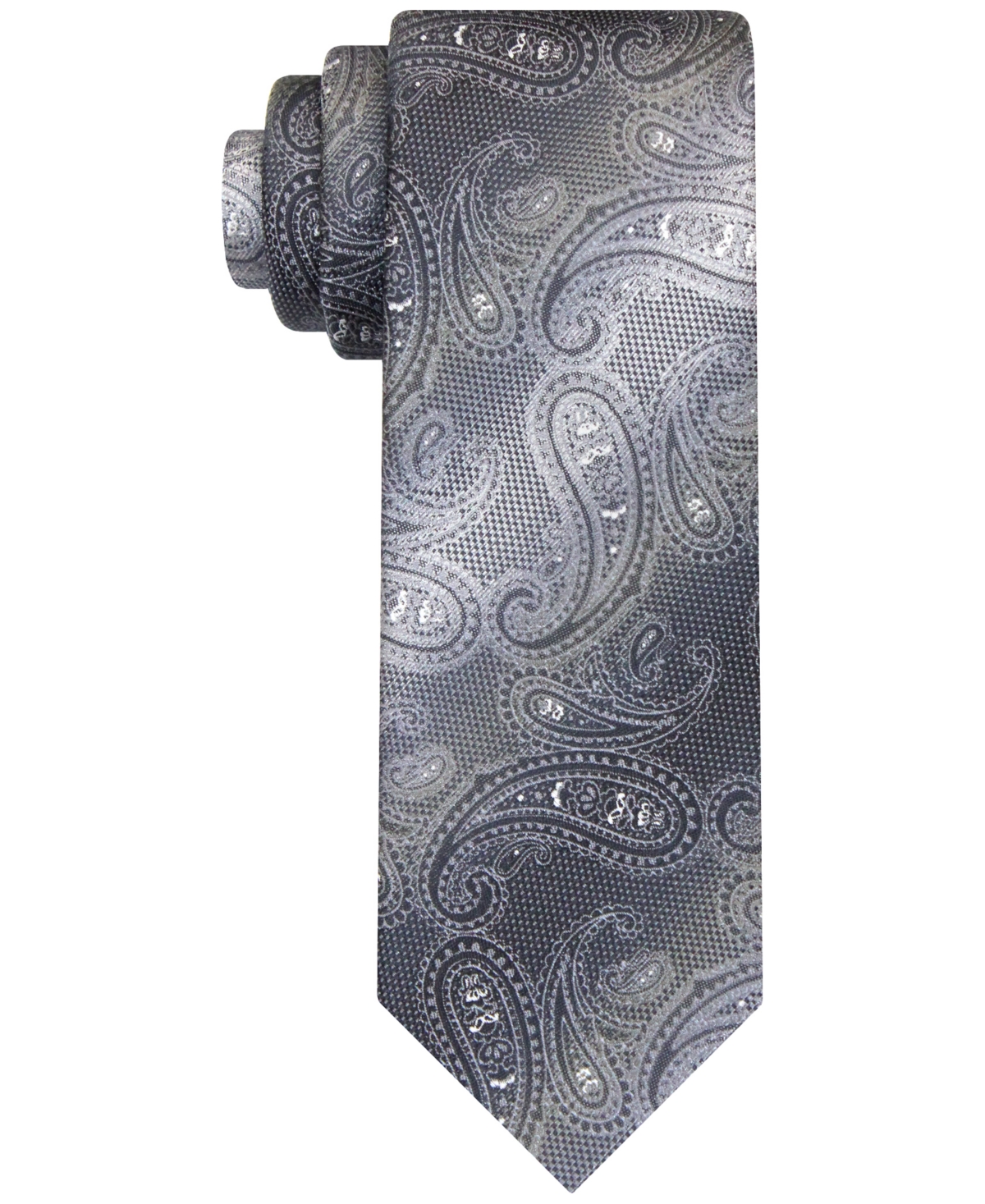 Men's Shimmering Paisley Tie - Black