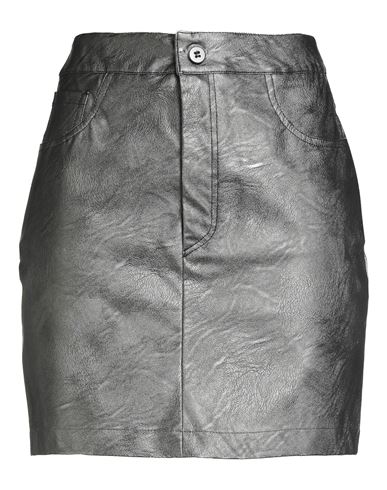 Woman Mini skirt Grey Size 8 Viscose, Polyurethane