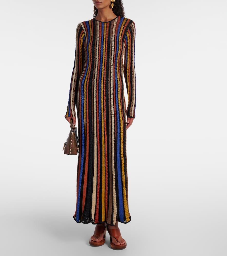 Albie striped lamé maxi dress