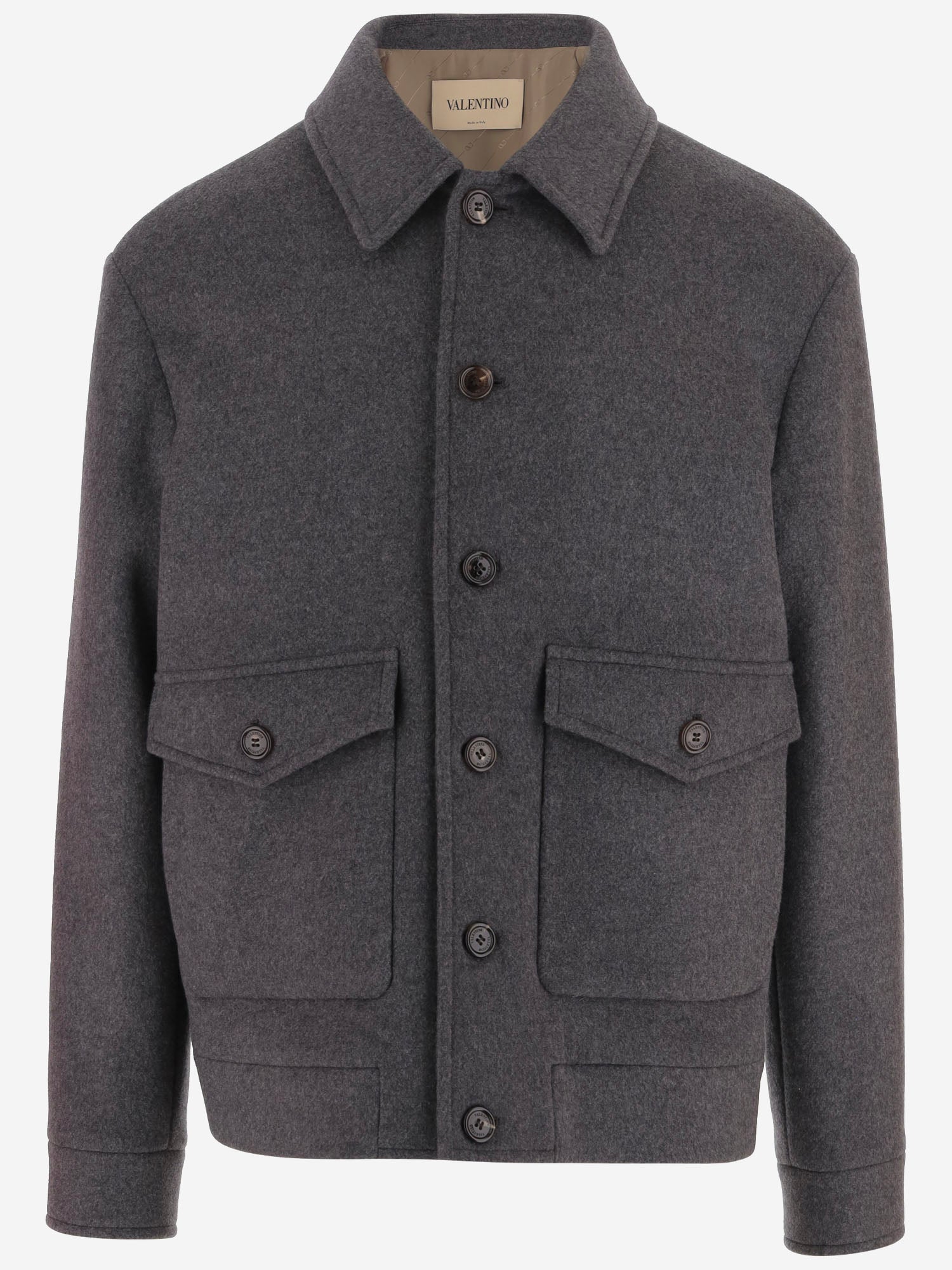 Wool-Cashmere Blend Jacket — Gray