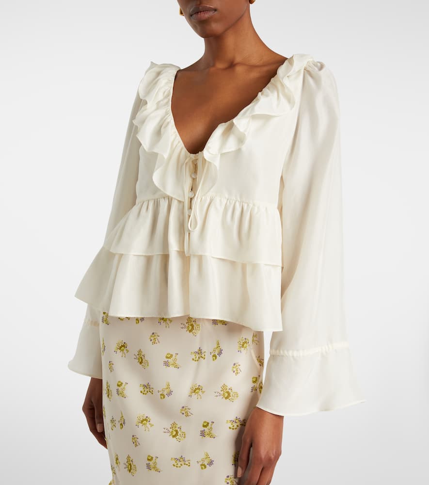 Ruffled silk shirt