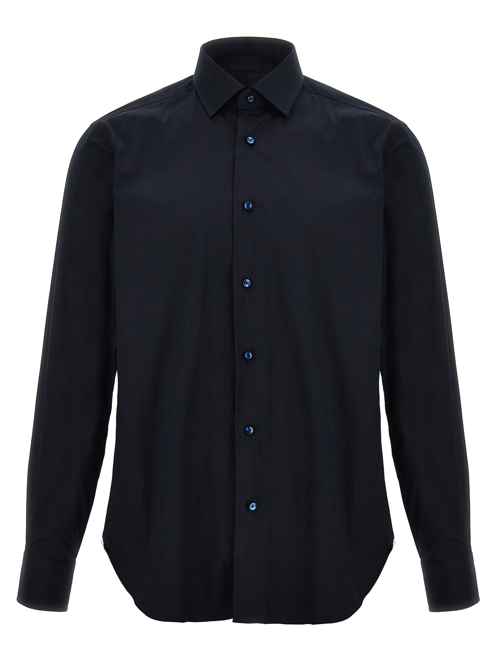 Stretch Poplin Shirt — Black