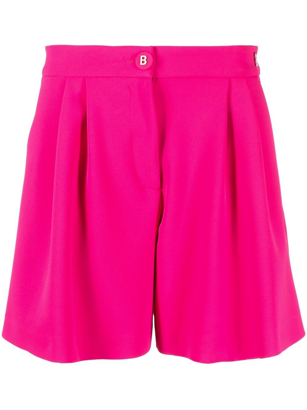 Box-pleated wide leg shorts - Pink