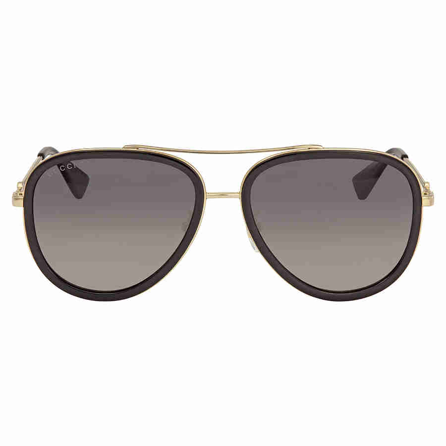 Polarized Grey Gradient Aviator Ladies Sunglasses GG0062S 011