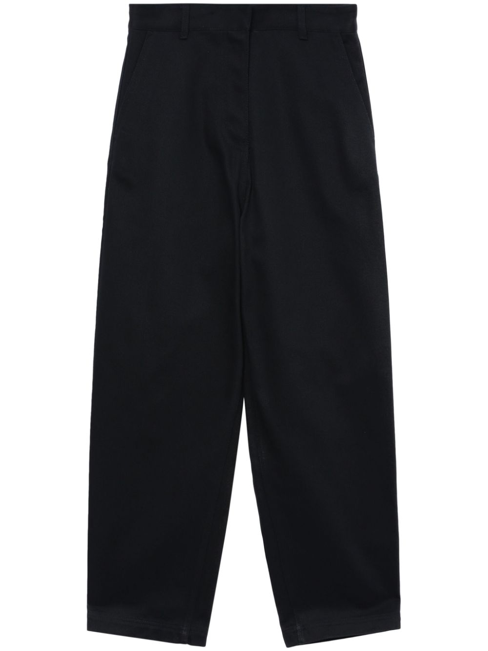 Cropped cotton trousers - Blue
