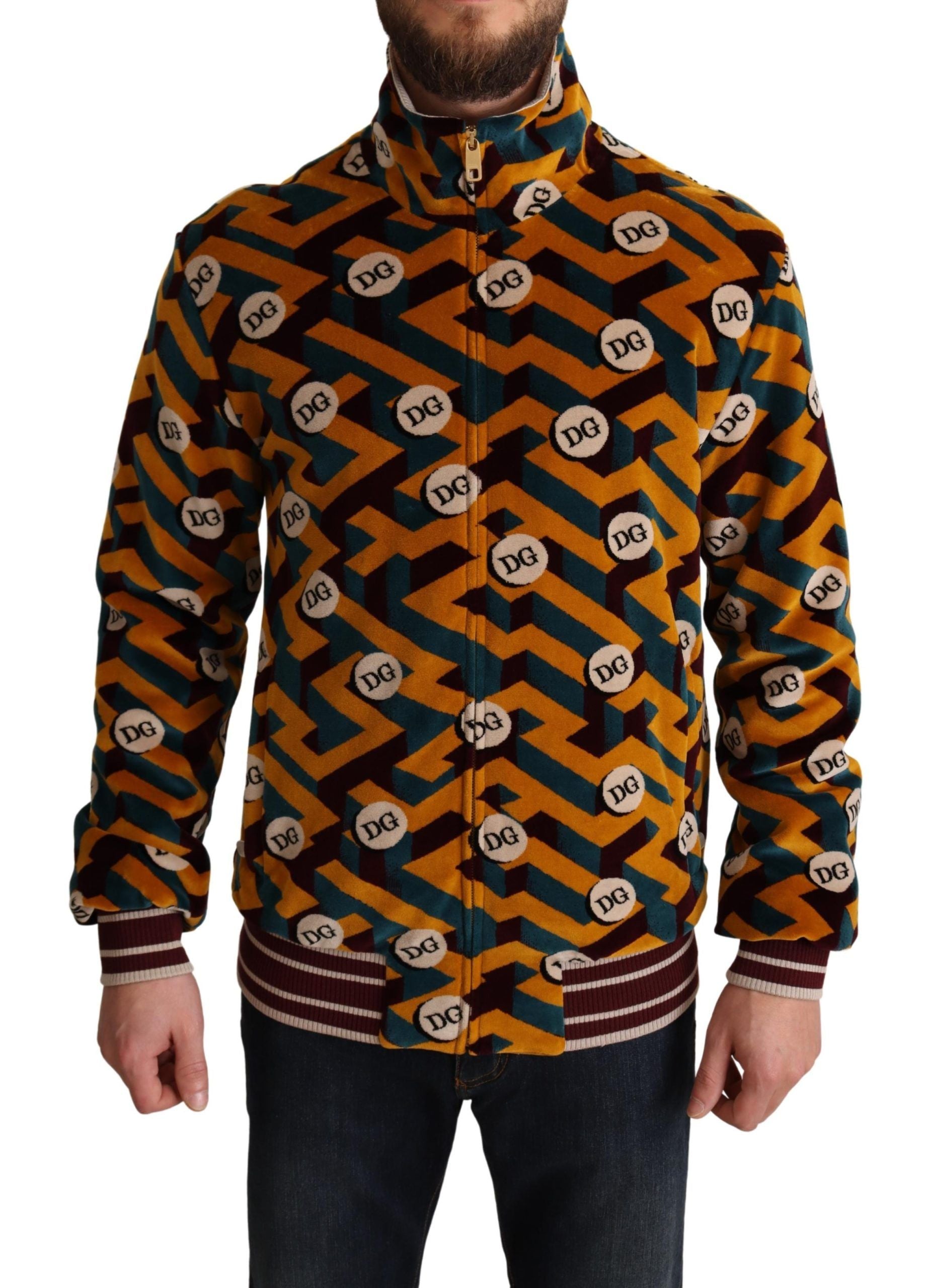Logo-Patterned Cotton Jacket — Orange