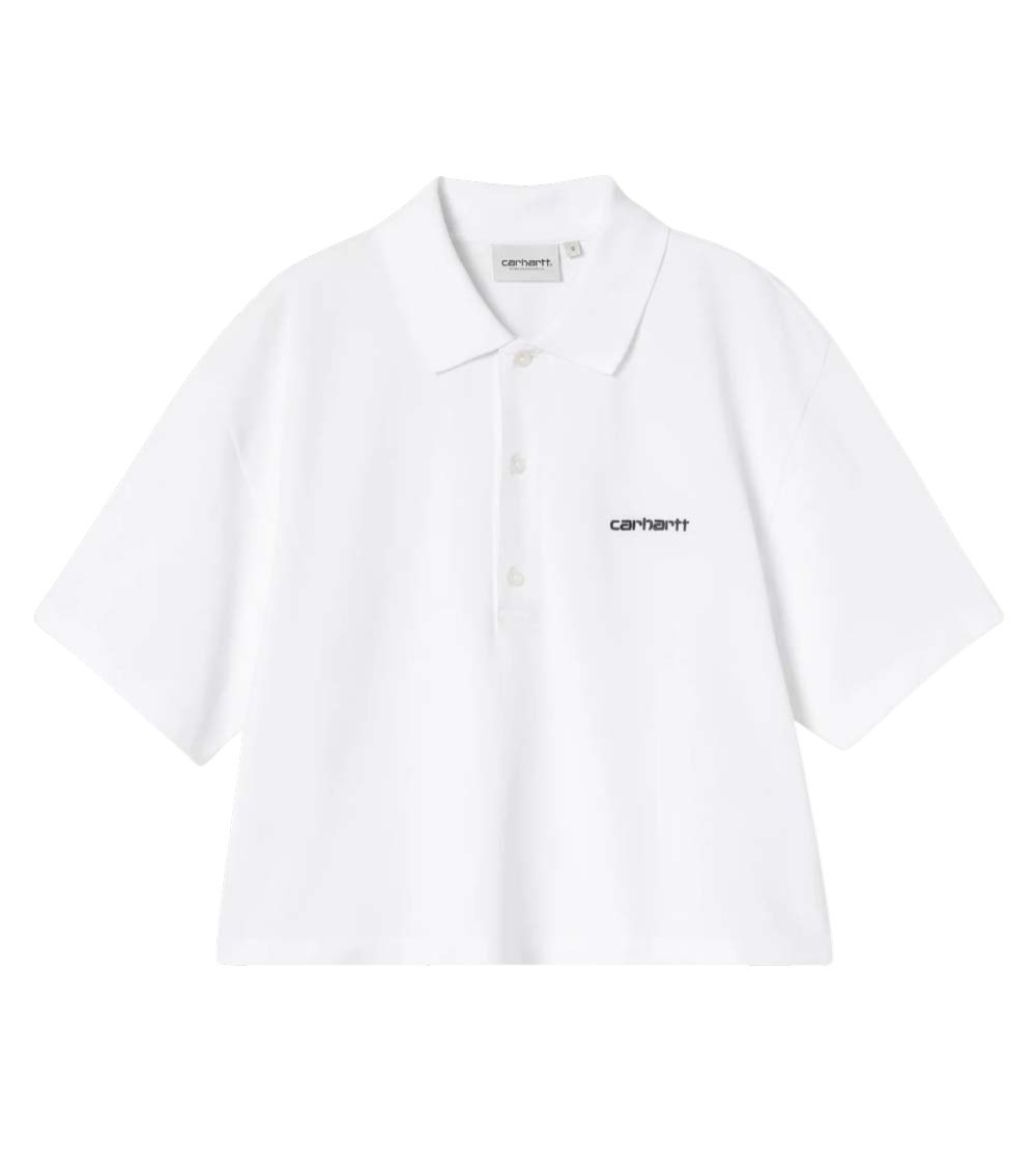 White Logo Shirt Collar Polo