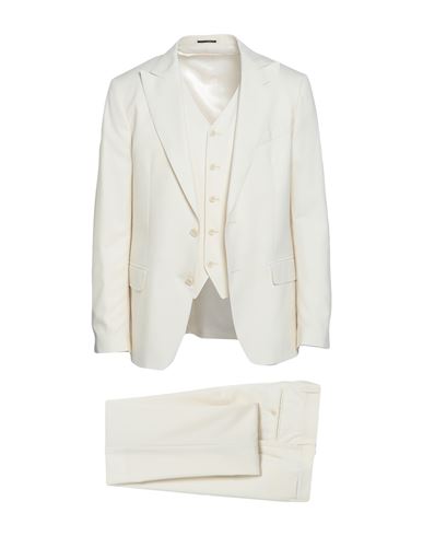 Man Suit Ivory Size 38 Wool, Silk