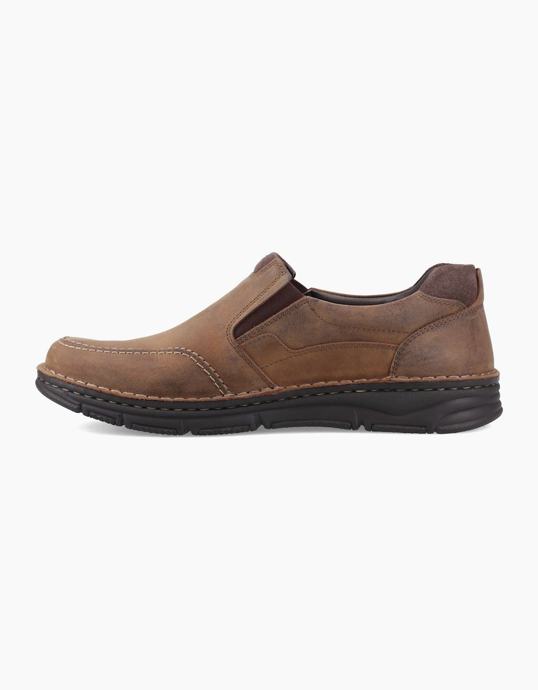 Men's Hush Puppies Franco Slip on Leather Men's Tan Loafers - Brown