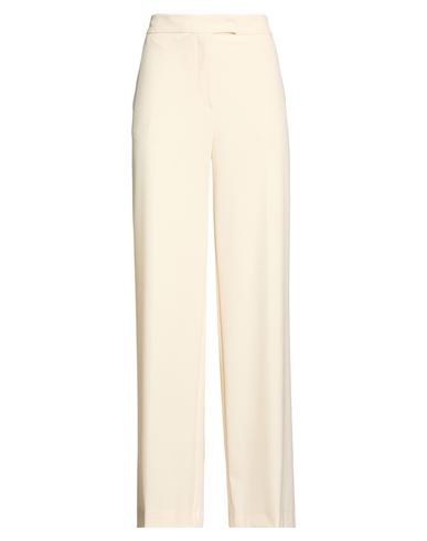 Woman Pants Cream Size 10 Polyester, Viscose, Elastane