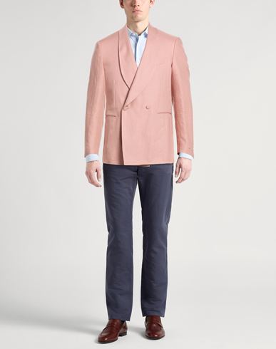 Man Blazer Pink Size 38 Linen