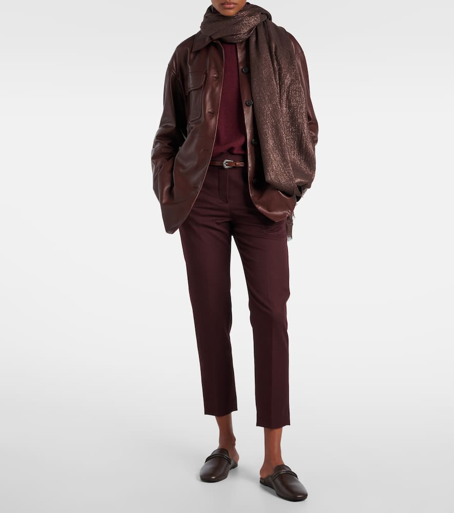 Monili cropped cotton-blend slim pants