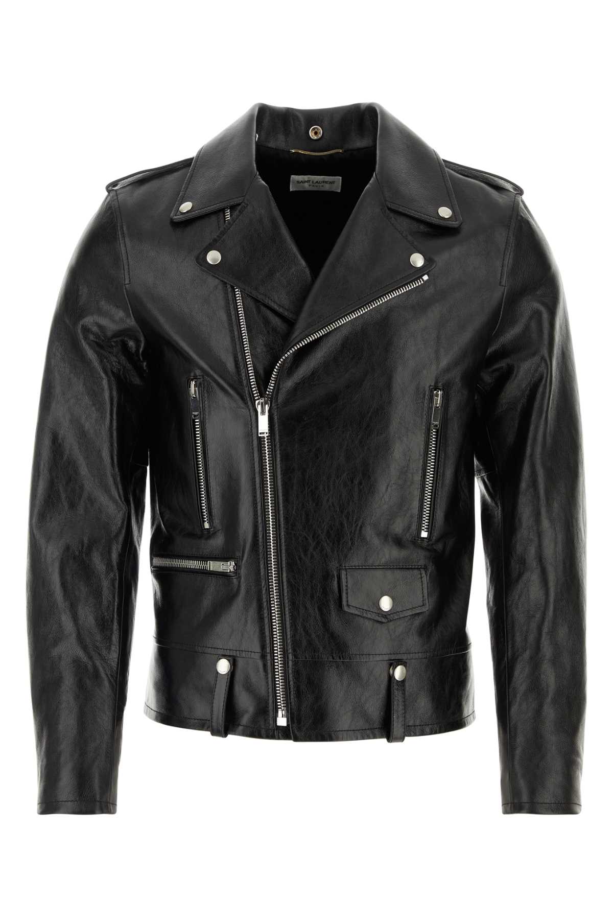 Leather Biker Jacket — Black