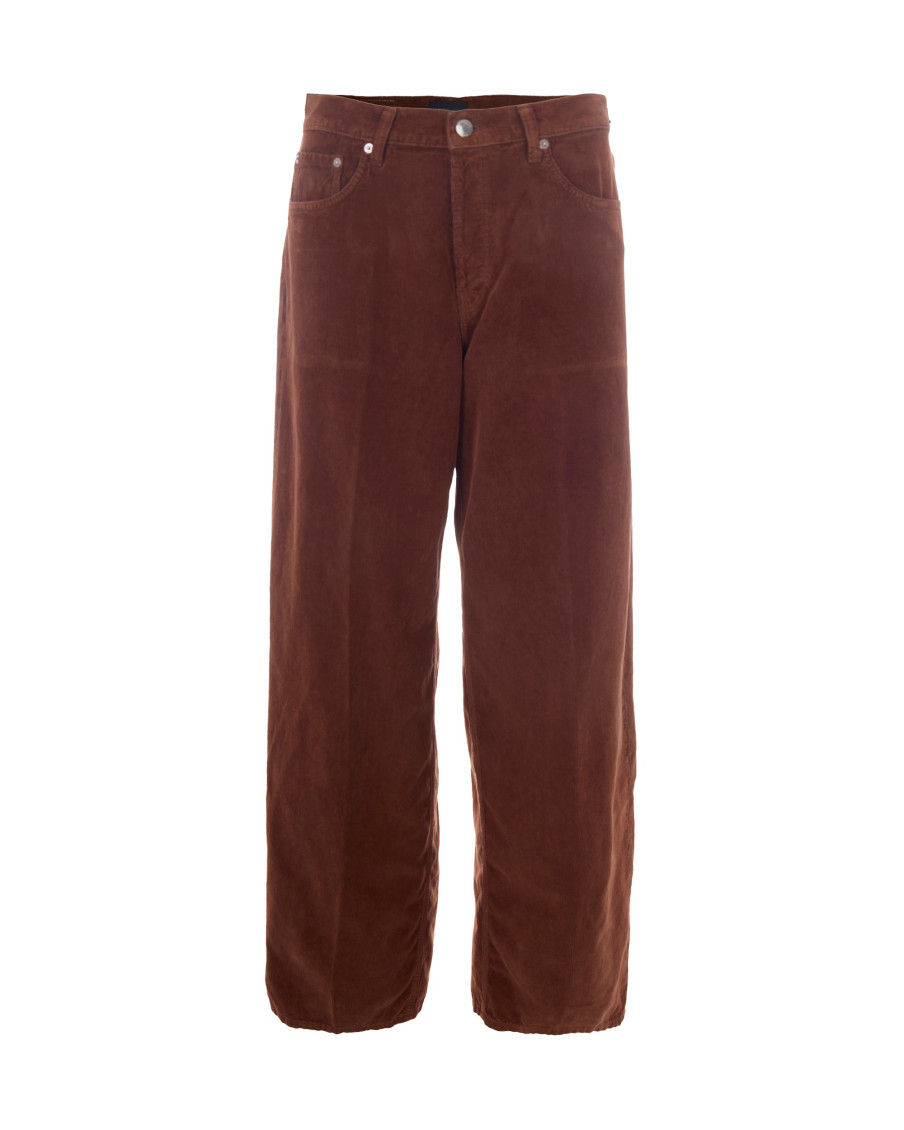 Dark Brown Loose Flat Front Pants