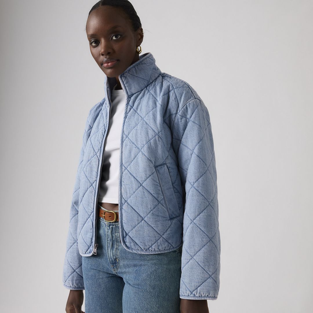 Tand Collar Diamond Quilted Jacket