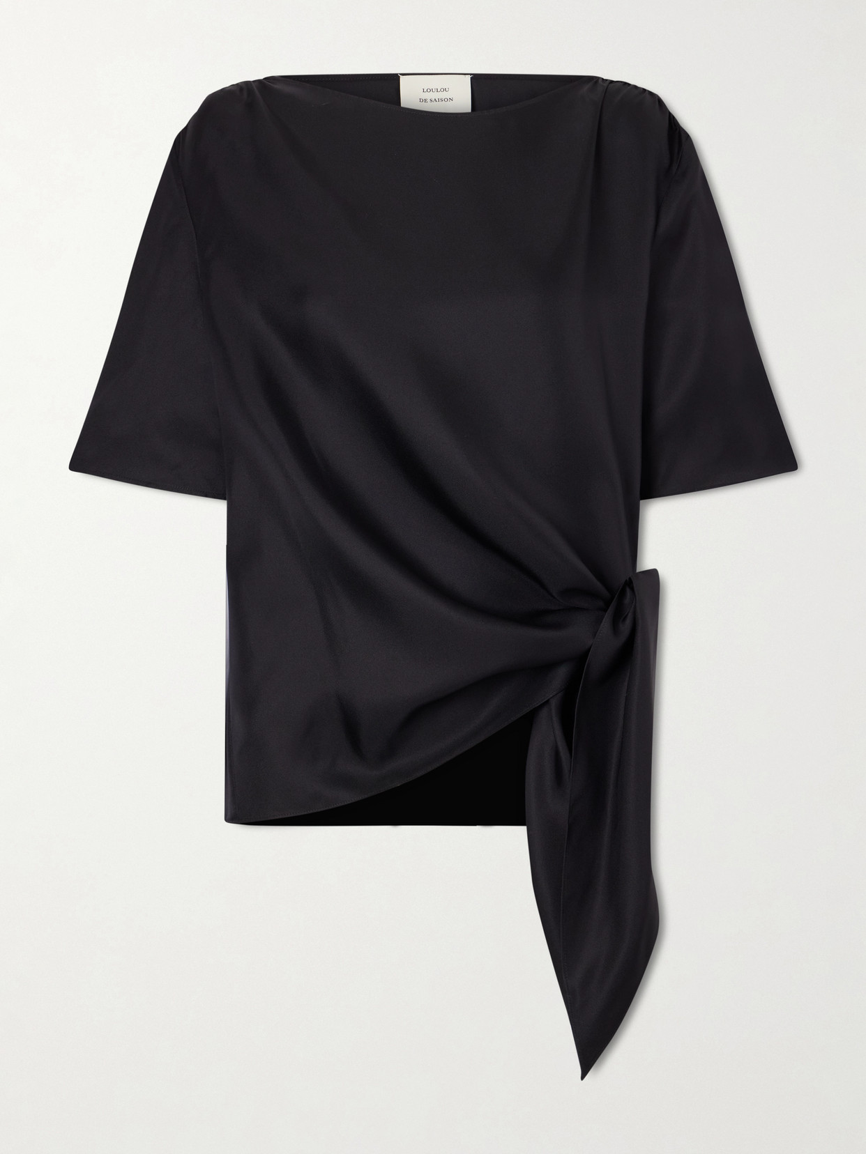 Mano Knotted Silk-twill Blouse - Black