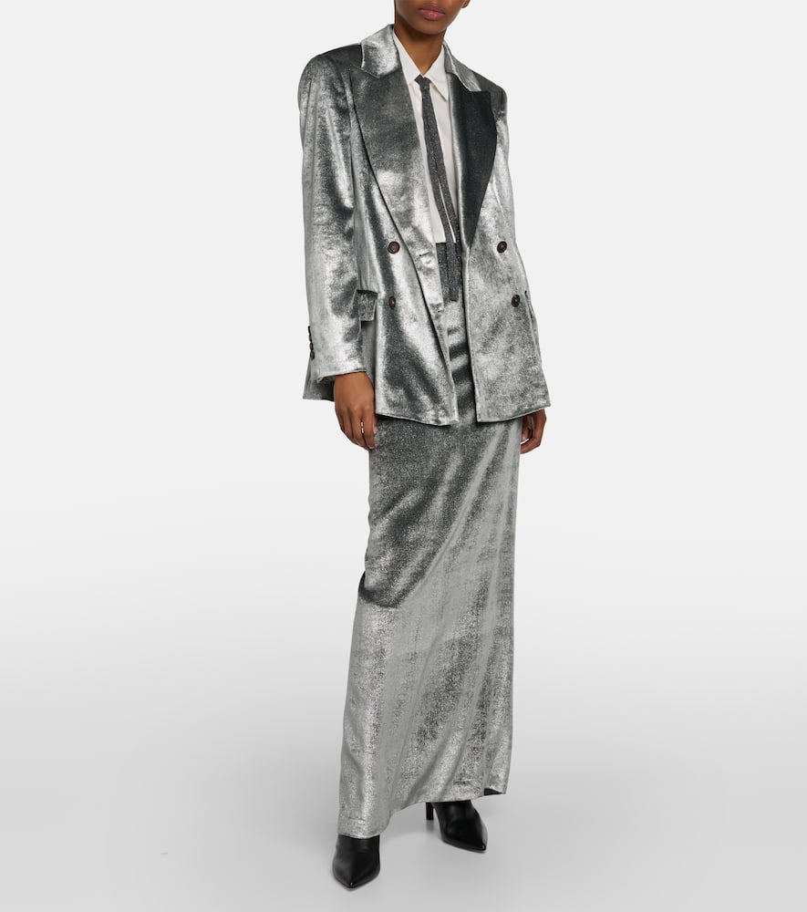 Brunello Cucinelli High-rise velvet maxi skirt