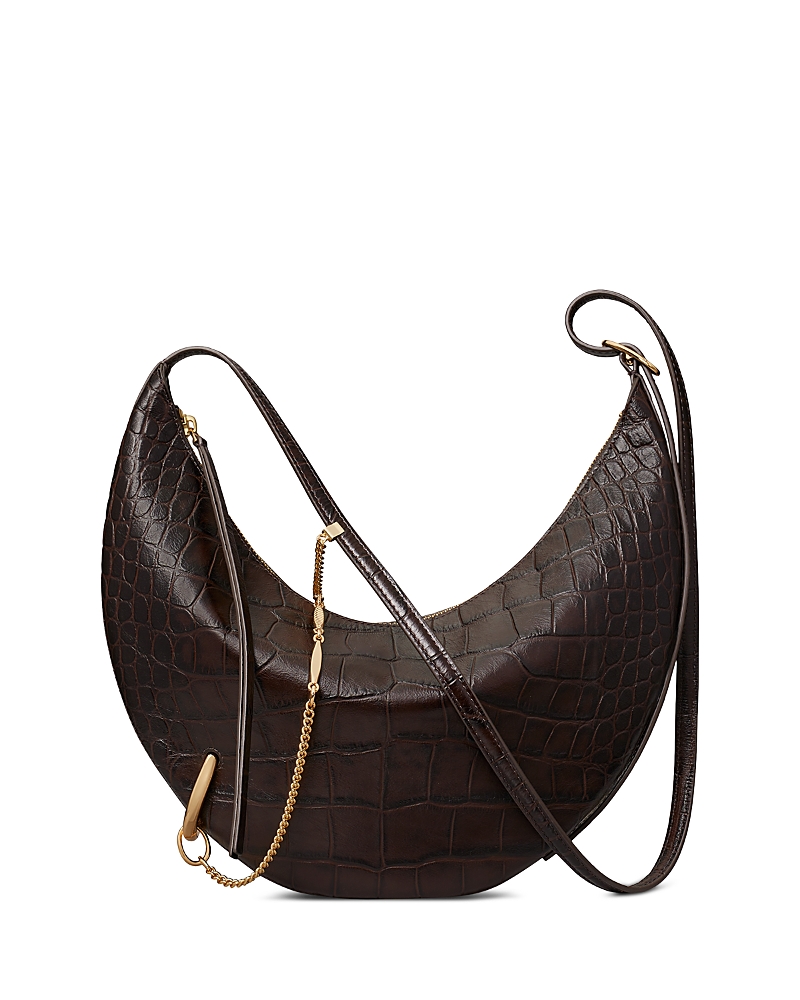 Pierced Embossed Leather Crossbody