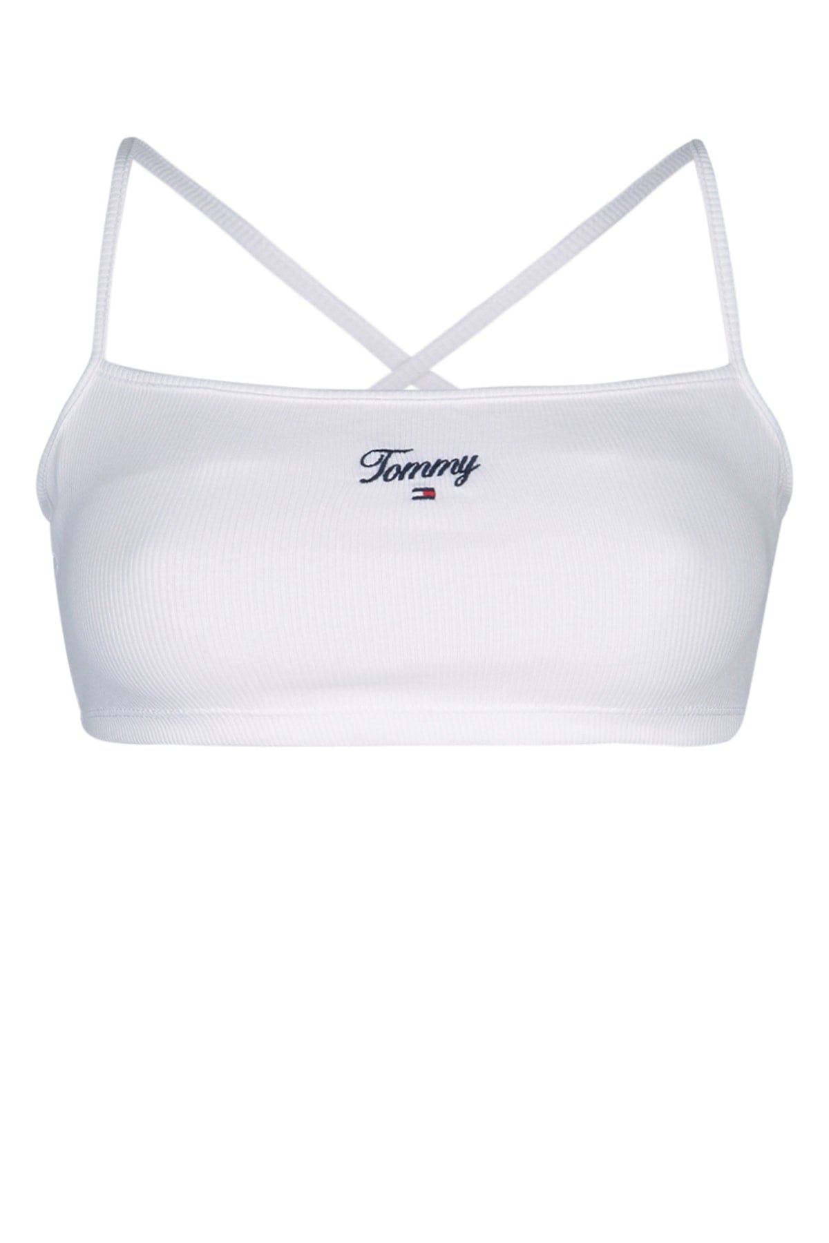 Logo-Embroidered Ribbed Cotton Tank Top — White