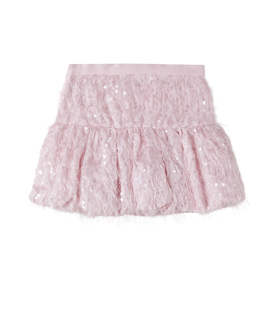 Fringed sequined skirt