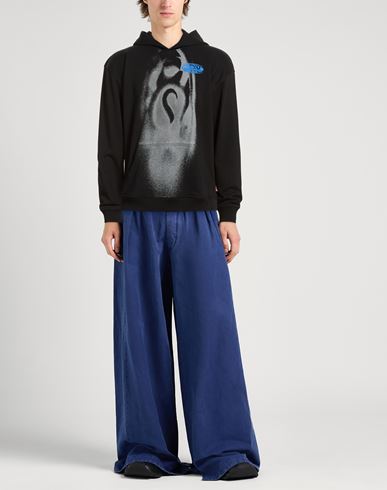 Man Sweatshirt Black Size M Cotton, Polyester