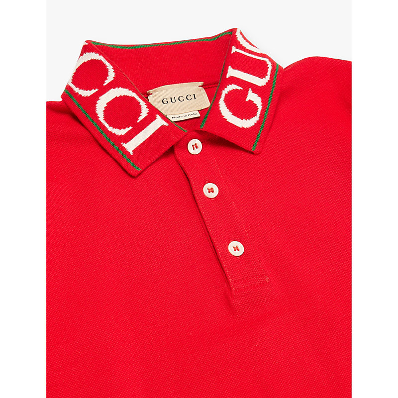 Boys Flare/mc/mx Kids Branded-collar Stretch-cotton Polo Shirt 