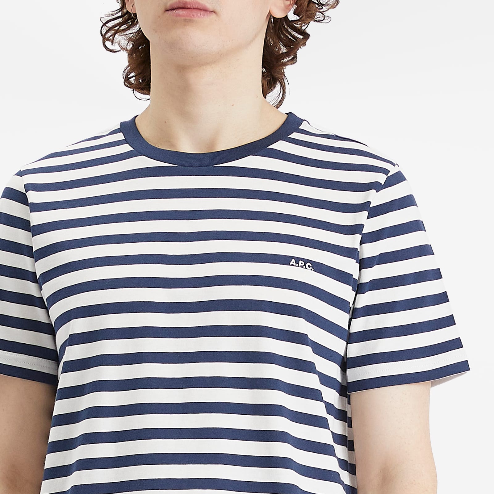 Men's Raye Stripe T-shirt in Dark Navy/White