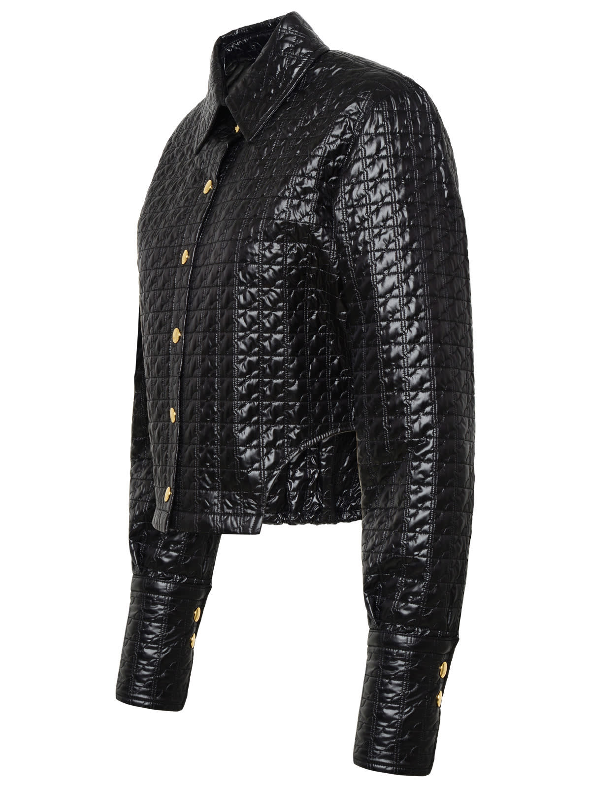 Cut-out quilted jacket - Black