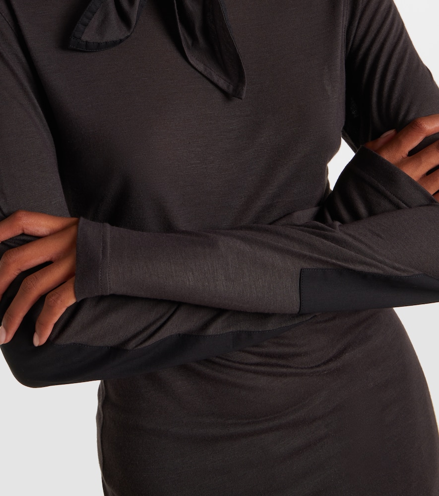 Tie-neck jersey top