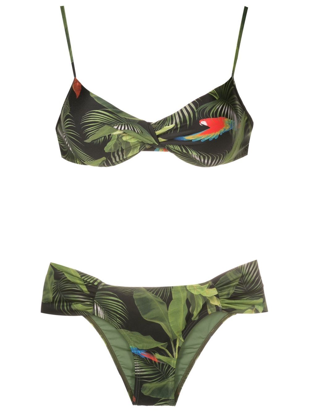 Vitória leaf-print bikini - Green