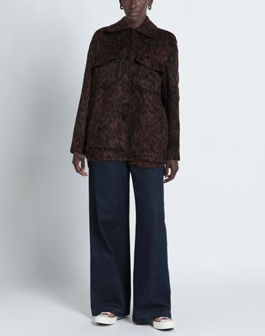 Woman Coat Chocolate brown Size 6 Virgin Wool, Alpaca wool, Polyamide