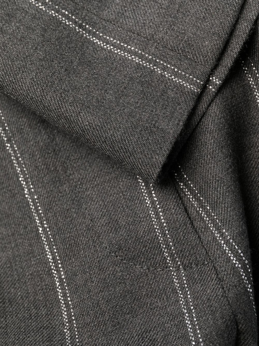Stitch-detail striped tailored trousers