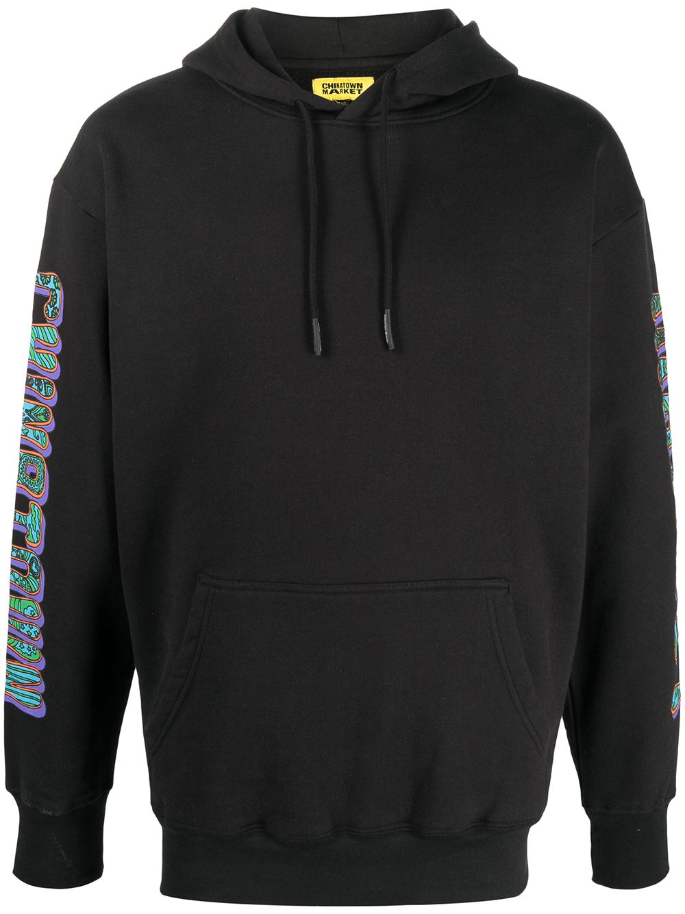 Peace symbol print hoodie - Black