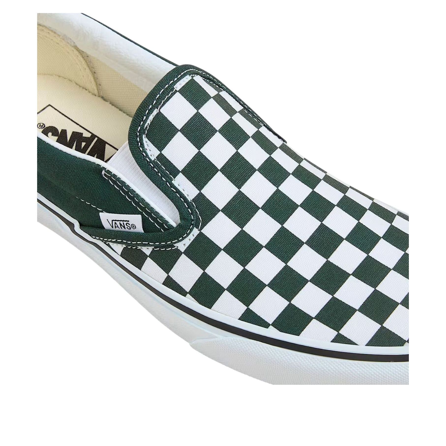 Classic Slip-On 'Checkerboard Scarab Green White'