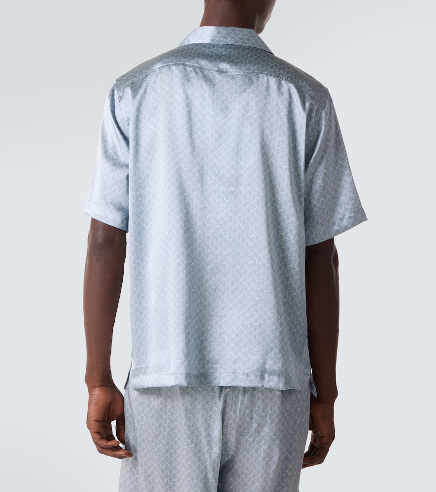 Roberto printed silk bowling shirt