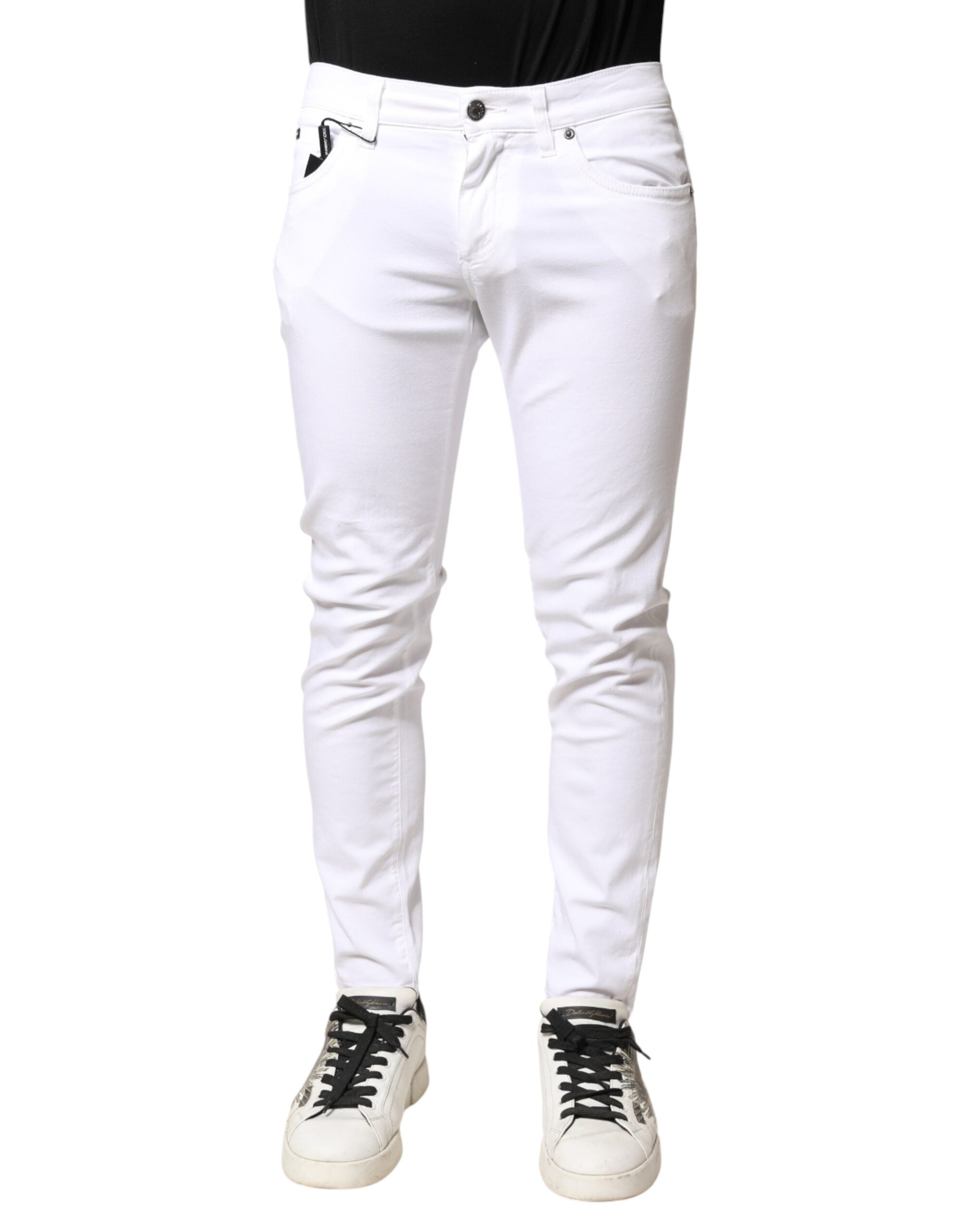 Cotton Stretch Skinny Jeans — White