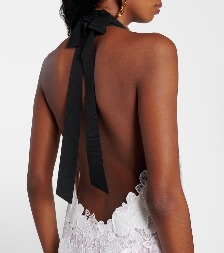 Floral guipure lace minidress
