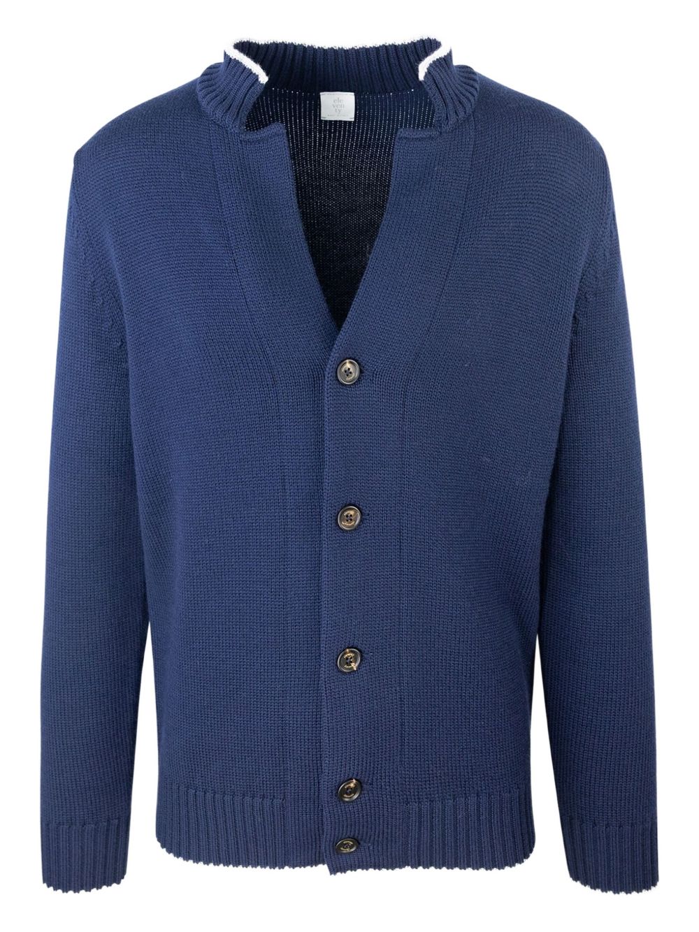 V-neck ribbed cardigan - Blue