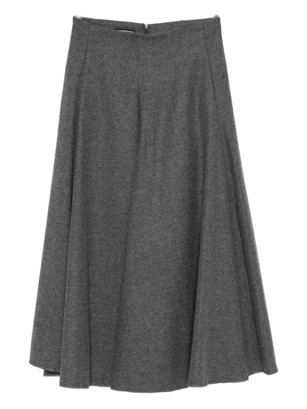 A-line shape concealed zip fastening Wool midi skirt
