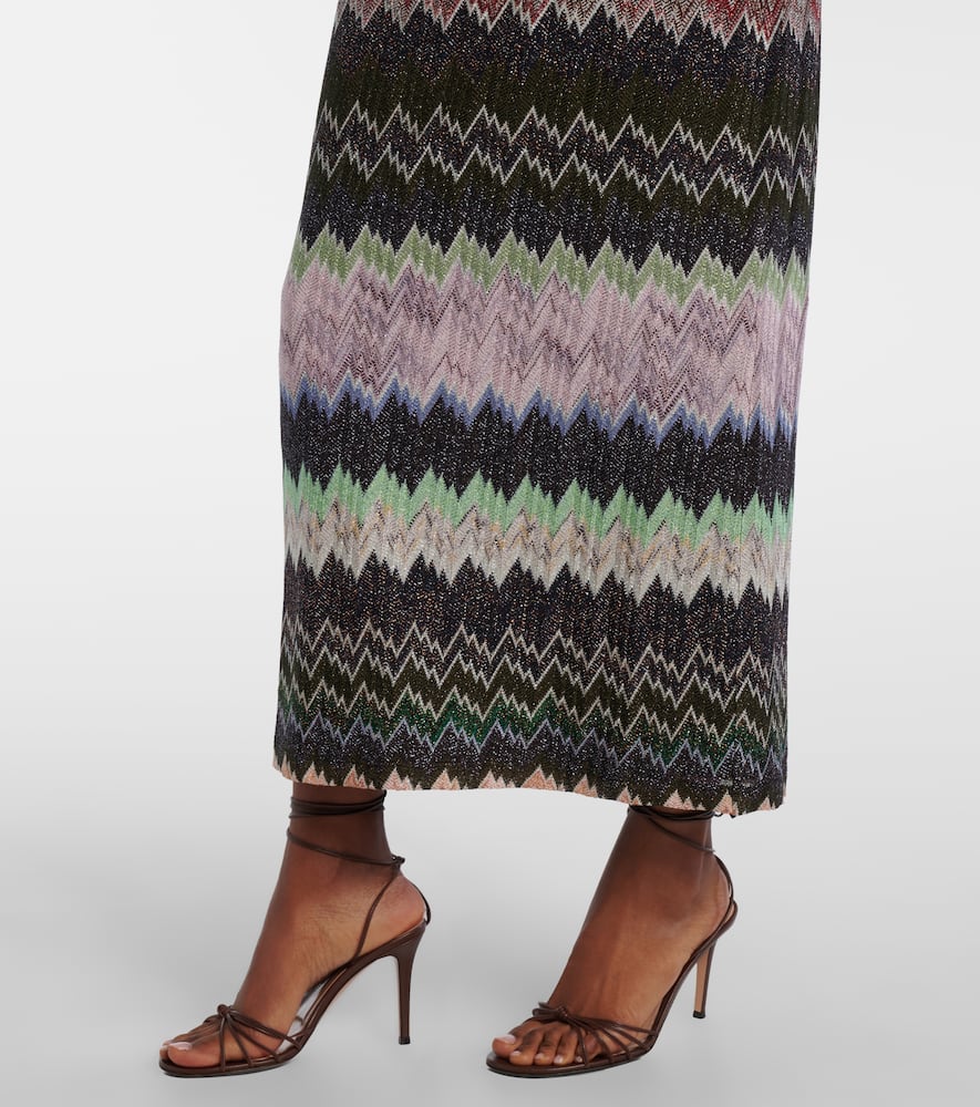 Jacquard lamé maxi dress