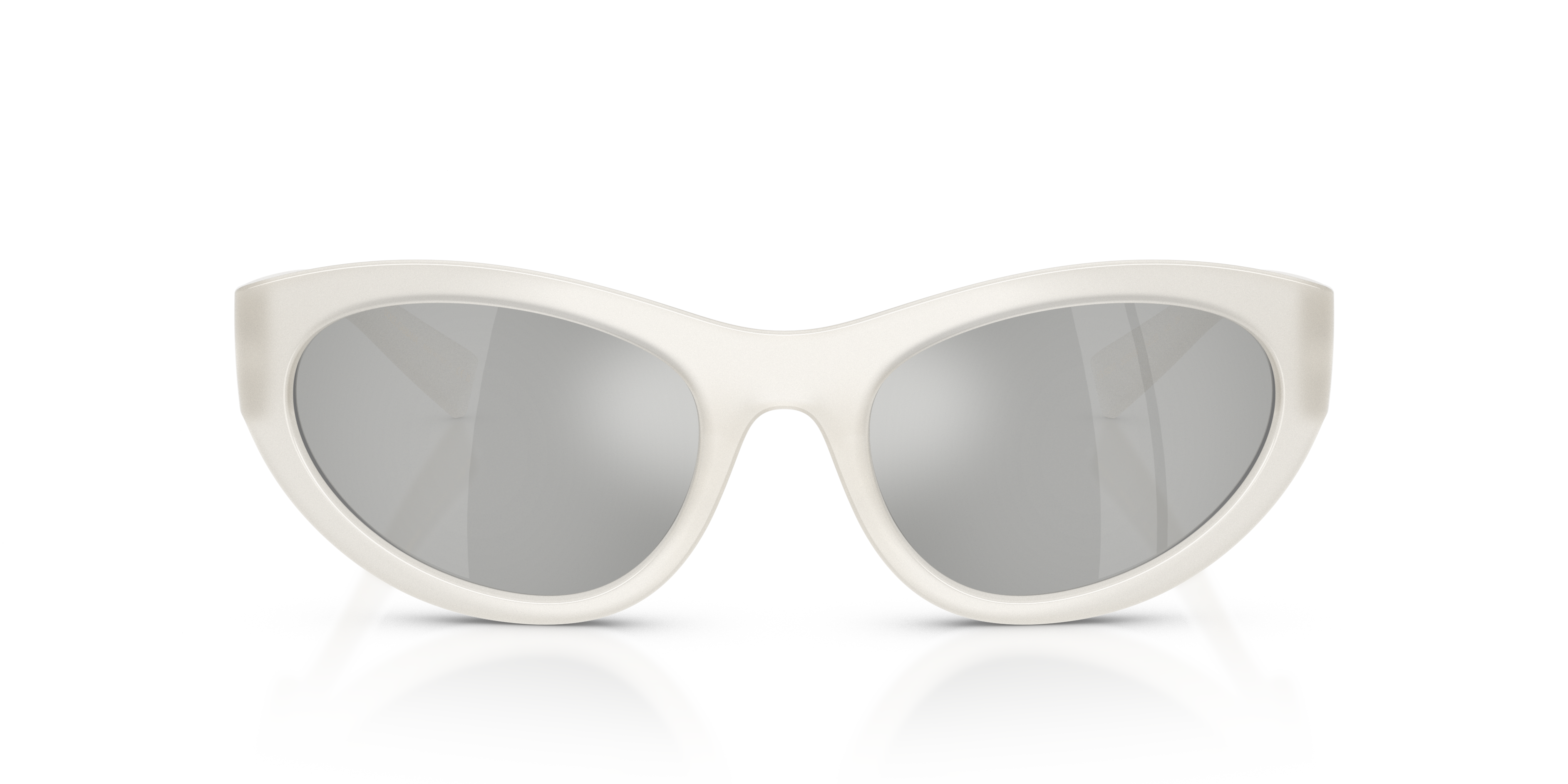 Dolce & Gabbana Woman Dolce & Gabbana DG6207 30398V Sunglasses Injected White Grey Cat Eye Mirror