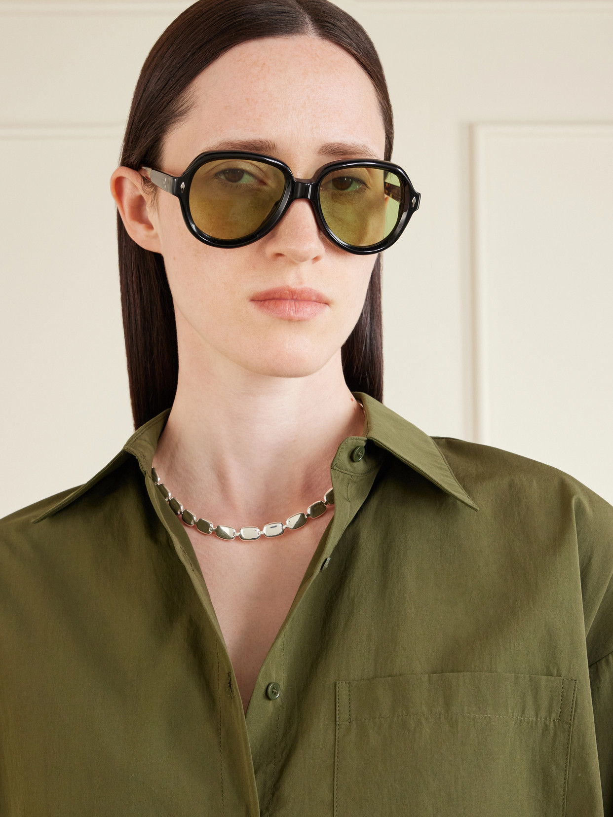 + Lou Lou De La Falaise Louise Aviator-style Acetate Sunglasses - Tortoiseshell