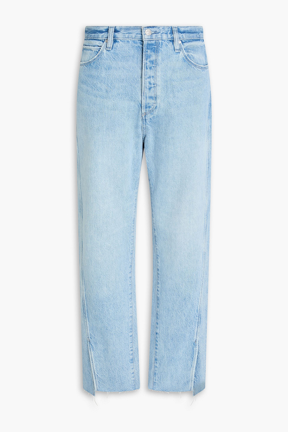 Sawyer distressed high-rise straight-leg jeans - Blue - 27