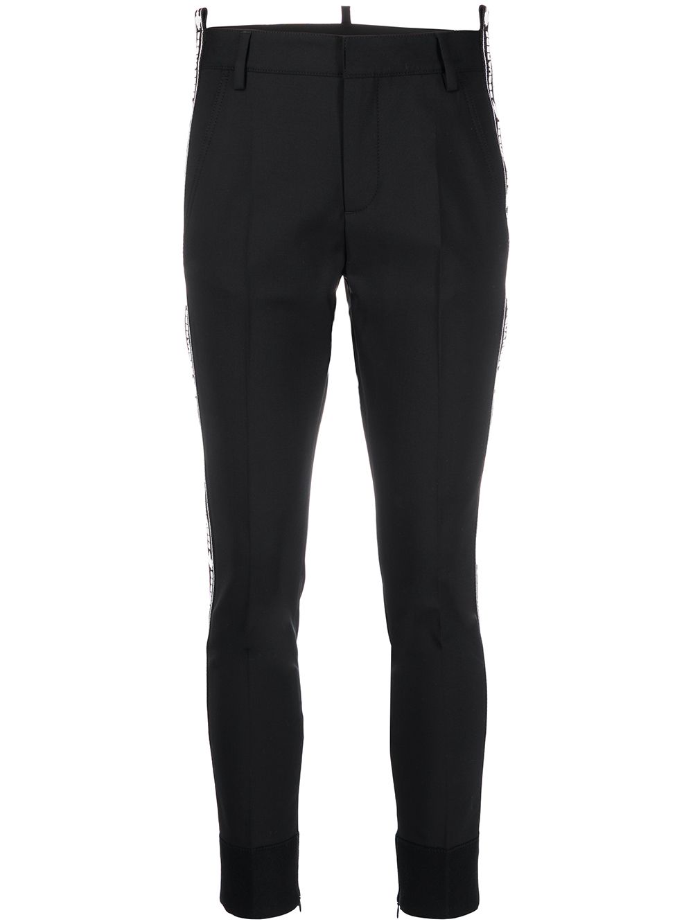 Logo print slim-fit trousers - Black