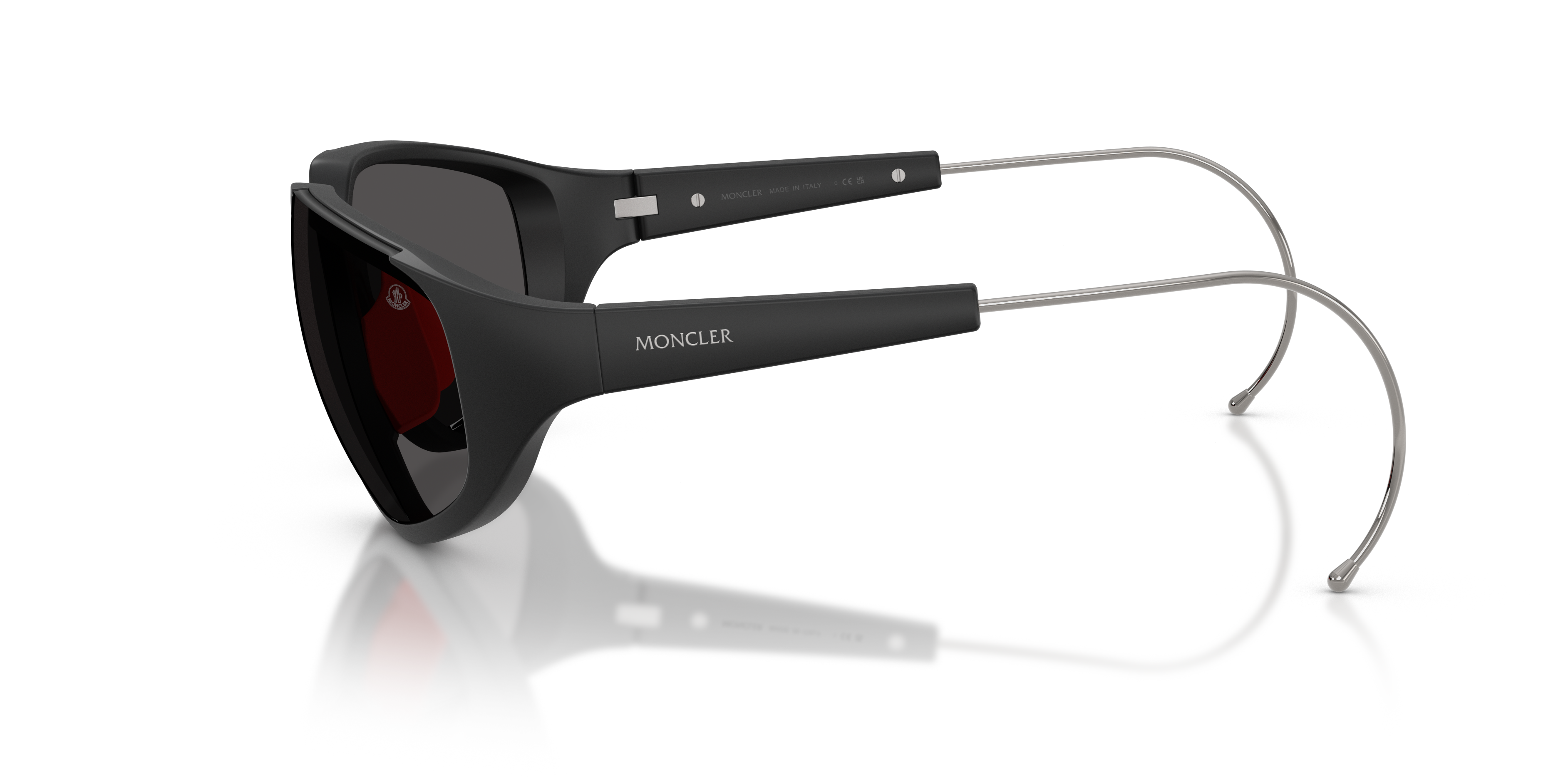 Moncler Unisex Moncler ME8008 LASZER 500687 Gafas de sol Inyectado Negro Gris Geométrico Norma